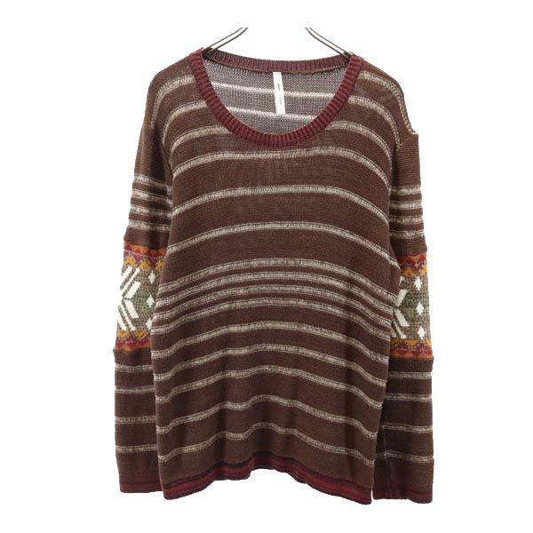 グラム 総柄 長袖 セーター 3 ブラウン系 glamb ニット メンズ拍卖