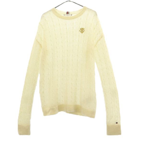 トミーヒルフィガー ロゴ刺繍 長袖 セーター S ホワイト TOMMY HILFIGER ニット レディース拍卖
