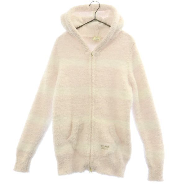 ジェラートピケ ボーダー 長袖 ジップパーカー F gelato pique ルームウェア スウェット ロゴ刺繍 レディース拍卖