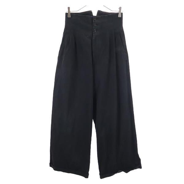 ヨウジヤマモト ハイウエスト ロングパンツ 1 ブラック Yohji Yamamoto レディース拍卖