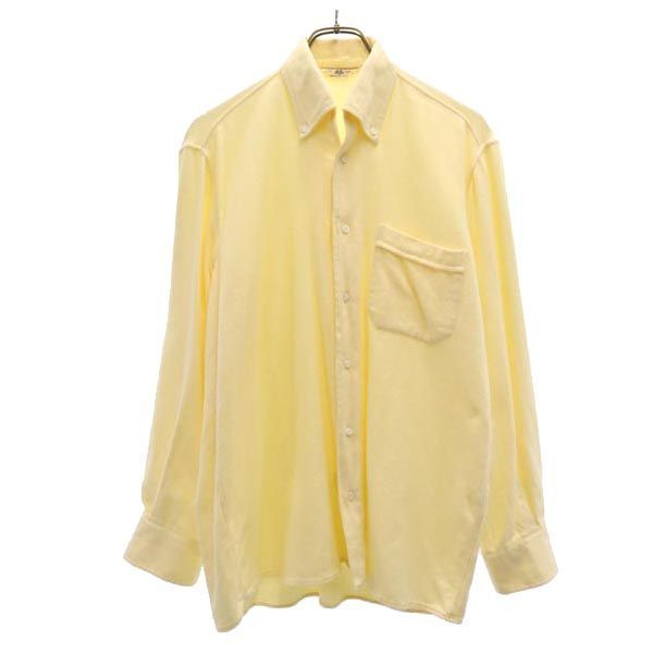 ルチアーノバルベラ イタリア製 長袖 ボタンダウンシャツ M イエロー系 LUCIANO BARBERA メンズ拍卖