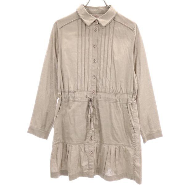 ソニアバイソニアリキエル 長袖 ウエストリボン付 膝丈ワンピース 40 ベージュ SONIA by SONIA RYKIEL レディース拍卖