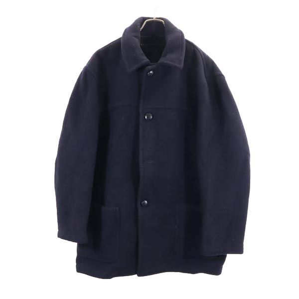 ブルックスブラザーズ 80s イギリス製 ヴィンテージ メルトンウール ステンカラーコート M ネイビー Brooks Brothers メンズ拍卖
