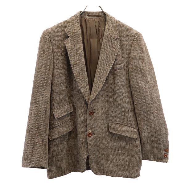 ハリスツイード 70s シアーズ ヴィンテージ ヘリンボーン ウール テーラードジャケット ブラウン系 HARRIS TWEED sears メンズ拍卖
