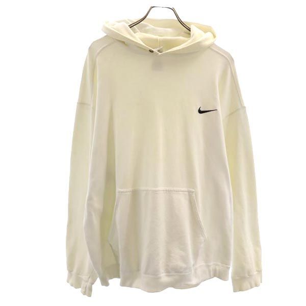 ナイキ 90s 00s 白タグ オールド 長袖 スウェットパーカー L ホワイト系 NIKE 裏フリース メンズ拍卖