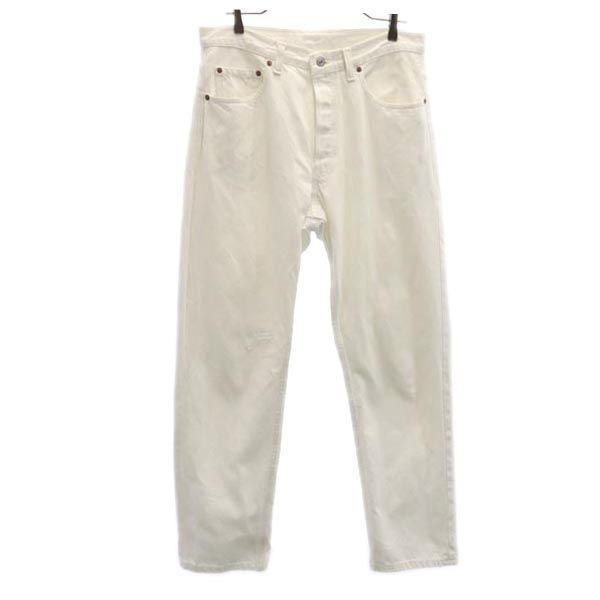 リーバイス 90s カナダ製 テーパードデニムパンツ w34 ホワイト系 Levi's ビッグサイズ ジーンズ ボタンフライ メンズ拍卖