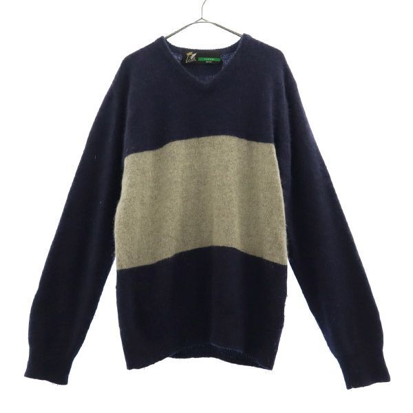 エフエーティー 切替 長袖 ウールブレンド ニット TITCH FAT セーター ロゴ刺繍 メンズ拍卖