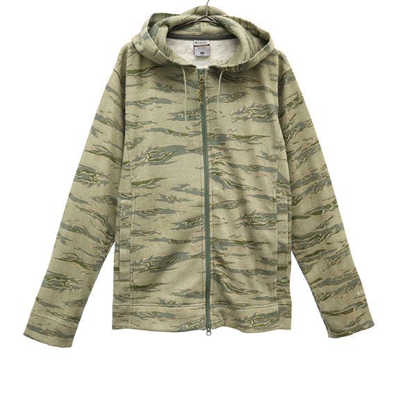 コロンビア アウトドア 総柄 長袖 ジップパーカー S グリーン系 Columbia ダティルフーディ ロゴ刺繍 メンズ拍卖
