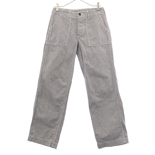 ダントン チェック ベイカー パンツ 34 ネイビー×ホワイト Danton シンチバック VETEMENTS DE TRAVAIL レディース拍卖