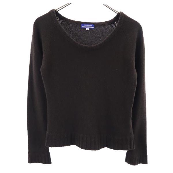 バーバリーブルーレーベル 三陽商会 ウールブレンド 長袖 ニット M ブラウン系 BURBERRY BLUE LABEL セーター レディース拍卖