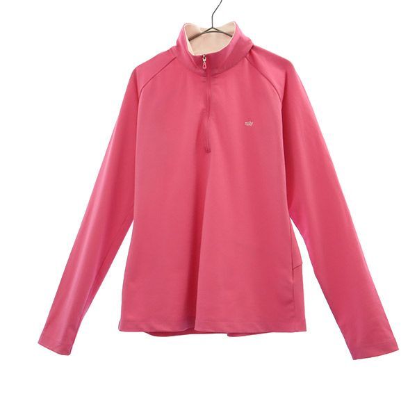 ナイキゴルフ 刺繍 ゴルフ 長袖 モックネック シャツ XL ピンク NIKE GOLF レディース拍卖