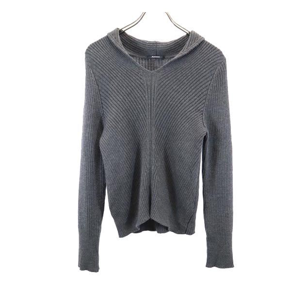 アクアスキュータム 日本製 シルクブレンド 長袖 ニット 6F グレー Aquascutum セーター レディース拍卖