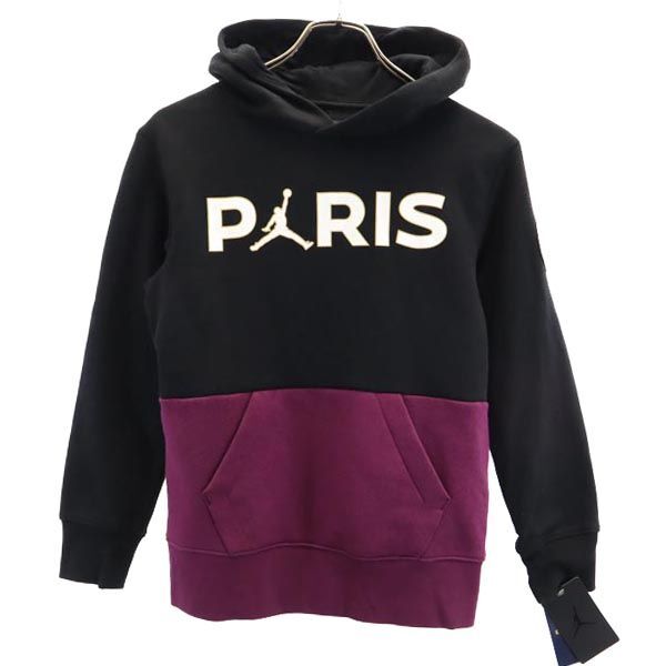 未使用 エアジョーダン 長袖 スウェットパーカー M ブラック 他 AIR JORDAN ジャンプマンロゴ 裏起毛 プルオーバー キッズ拍卖