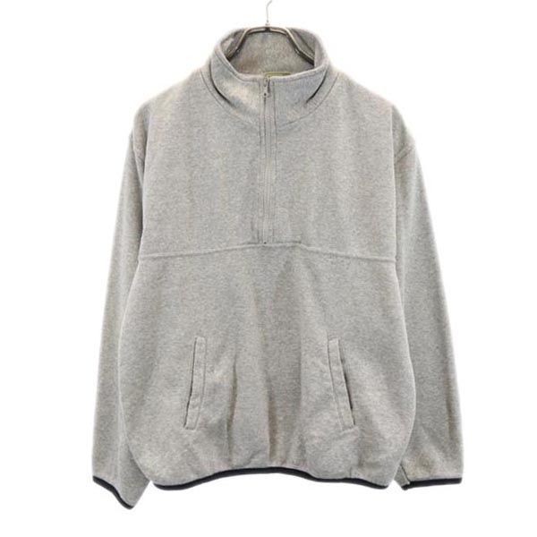 ユニクロ 長袖 ハーフジップ スウェット M グレー UNIQLO プルオーバー トレーナー メンズ拍卖