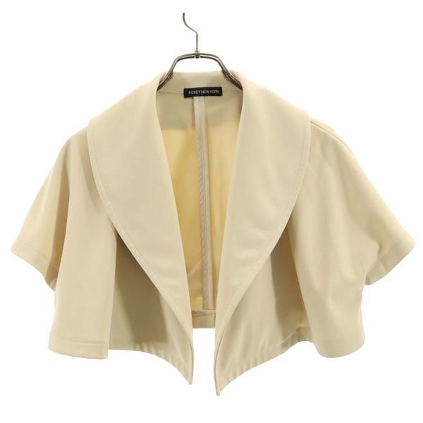 フォクシーニューヨーク ショート丈 ジャケット 40 ベージュ FOXEY NEW YORK レディース拍卖