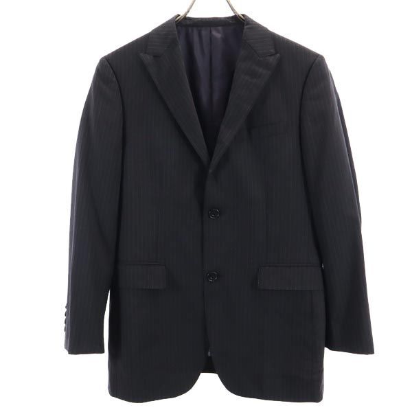 バーバリーブラックレーベル 三陽商会 ウール ストライプ テーラードジャケット 36R ブラック系 BURBERRY BLACK LABEL メンズ拍卖