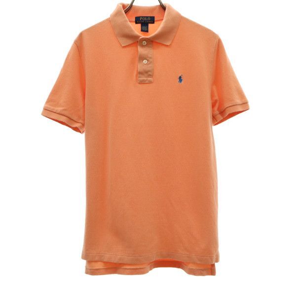 ポロラルフローレン ロゴ刺繍 半袖 ポロシャツ L(14-16) オレンジ POLO RALPH LAUREN 鹿の子 キッズ拍卖