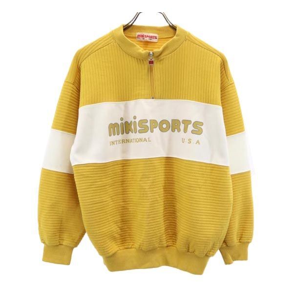 ミキスポーツコレクション 長袖 スウェット ハーフジップ トレーナー M イエロー系 MIKI SPORTS COLLECTION メンズ拍卖