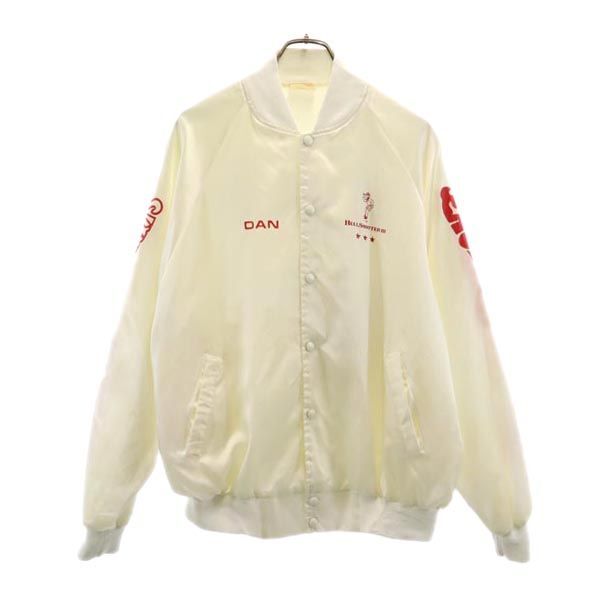 アーバン スポーツウェア 80s ヴィンテージ USA製 バックプリント ジャケット XL ホワイト Auburn Sportswear 裏起毛 ジャンパー メンズ拍卖