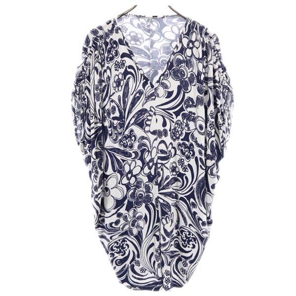 スポーツマックスコード 総柄 半袖 チュニック S ネイビー系 SPORTMAX CODE ワンピース レディース拍卖