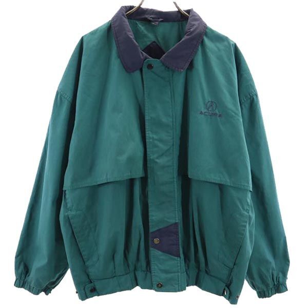 Crown Club 90s オールド ジャケット XXL グリーン×ネイビー Crown Club ビッグサイズ メンズ拍卖