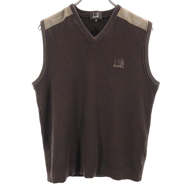 ダンヒル 日本製 デサント ウール ニットベスト M ブラウン系 Dunhill SPORT メンズ拍卖