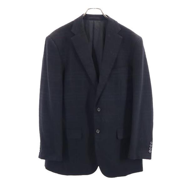 バーバリー 三陽商会 日本製 ウール チェック柄 テーラードジャケット 98-88-175 AB6 ブラック BURBERRY メンズ拍卖