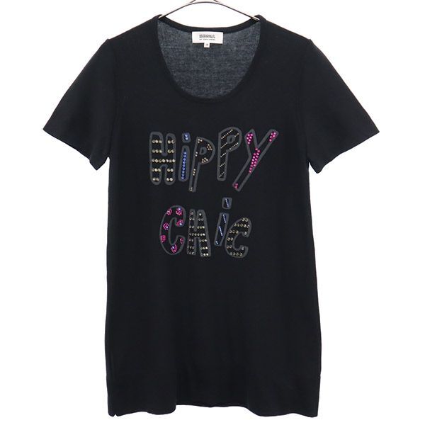 ソニアバイソニアリキエル 総柄 半袖 Tシャツ 38 ブラック系 SONIA by SONIA RYKIEL レディース拍卖