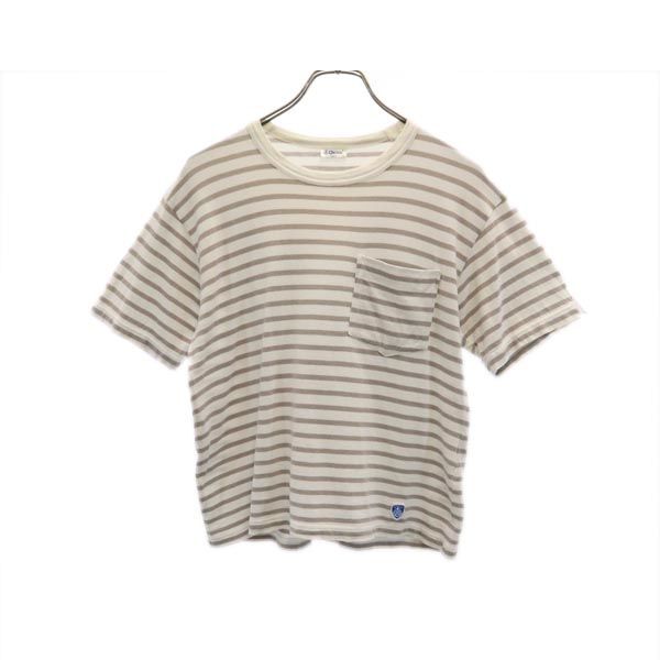オーシバル 日本製 ボーダー 半袖 Tシャツ 0 ホワイト系 ORCIVAL ポケT レディース拍卖