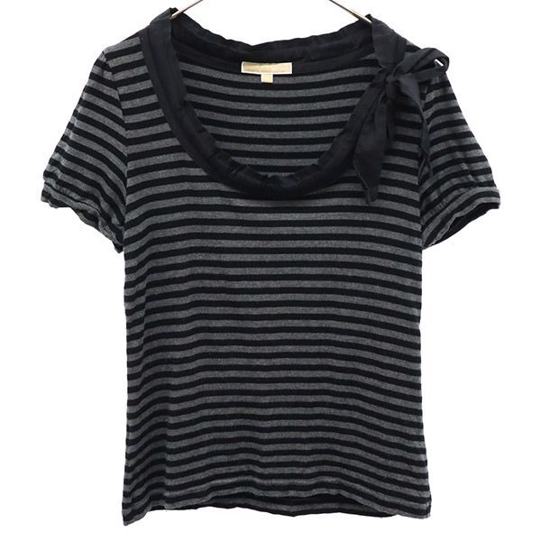 マイケルコース 日本製 ボーダー 半袖 カットソー 4 ブラック系 Michael Kors レディース拍卖