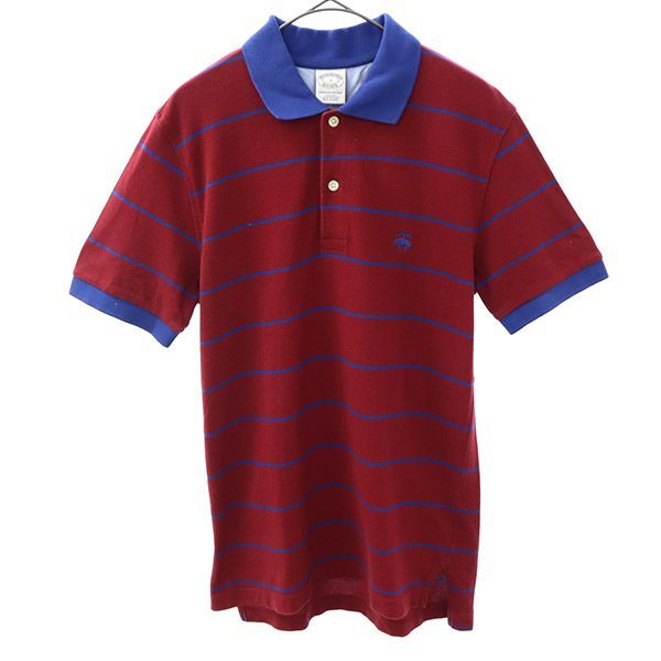 ブルックスブラザーズ ボーダー 半袖 ポロシャツ S レッド Brooks Brothers メンズ拍卖