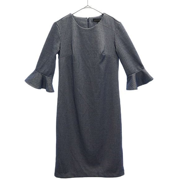 未使用 バナナリパブリック 総柄 長袖 ワンピース 0 グレー系 Banana Republic レディース拍卖