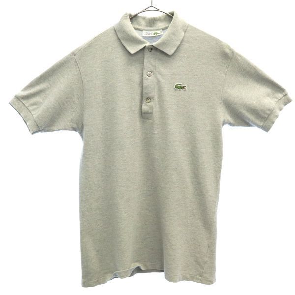 シュミーズラコステ ワッペン 半袖 ポロシャツ 40 グレー CHEMISE LACOSTE 鹿の子 レディース拍卖
