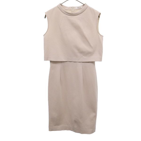 フレイアイディー 日本製 FWFO161539 ノースリーブ ワンピース 0 ピンクベージュ系 FRAY I.D レディース拍卖