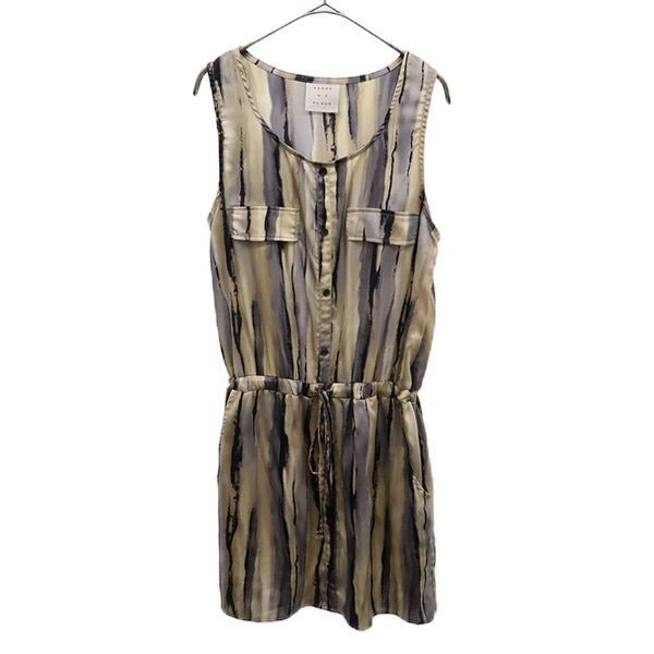 センスオブプレイス 総柄 ノースリーブ ワンピース 36 ベージュ SENSE OF PLACE URBAN RESEARCH レディース拍卖