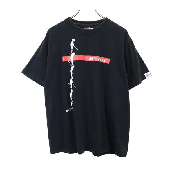 ブリジストン ビースタイル ゴルフ 半袖 Tシャツ 黒 BRIDGESTONE B'STYLE 宮里藍 メンズ拍卖