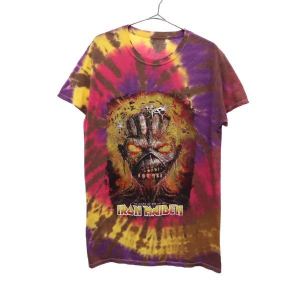アイアンメイデン タイダイ染 プリント 半袖 Tシャツ IRON MAIDEN バンドT メンズ拍卖