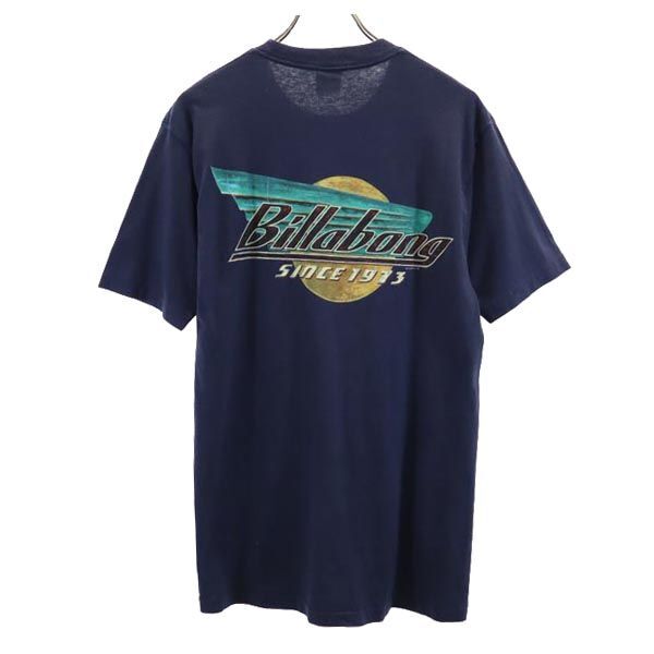 ビラボン 90s バックプリント 半袖 Tシャツ S ネイビー系 BILLABONG メンズ拍卖