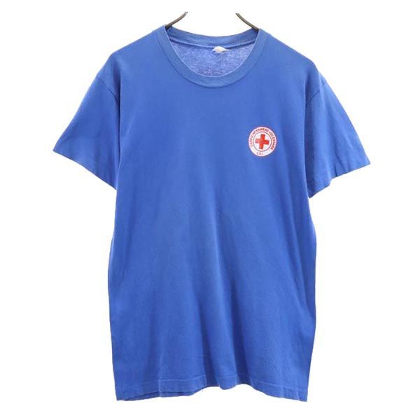 CORPO INFERMIERE VOLONTARIE 80s 90s ヴィンテージ オールド 半袖 Tシャツ ブルー系 CORPO INFERMIERE VOLONTARIE メンズ拍卖