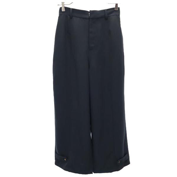 未使用 ナノユニバース デザイン ロングパンツ F ネイビー系 nano universe タグ付き レディース拍卖