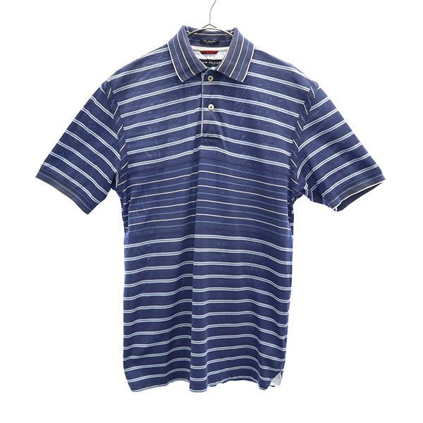 トミーヒルフィガー ボーダー 半袖 ポロシャツ S/P ブルー系 TOMMY HILFIGER 鹿の子地 メンズ拍卖