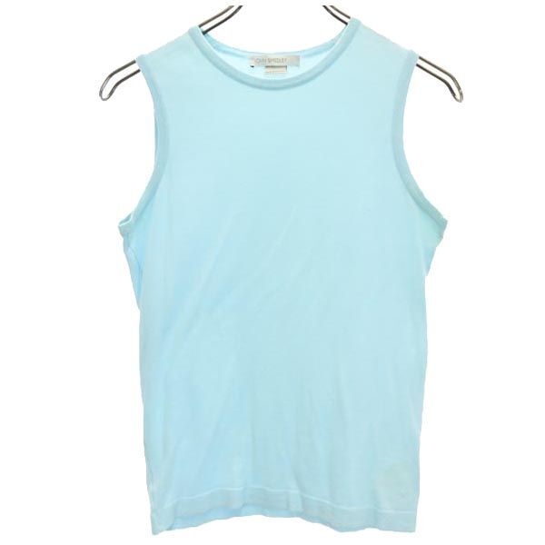 ジョンスメドレー ノースリーブ ニット カットソー S ブルー系 JOHN SMEDLEY レディース拍卖