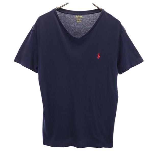 ポロラルフローレン 半袖 Vネック Tシャツ S ネイビー系 POLO RALPH LAUREN メンズ拍卖