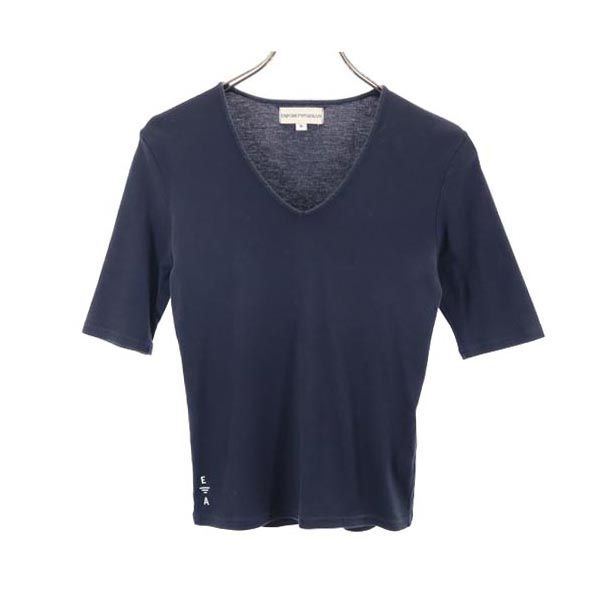 エンポリオアルマーニ 半袖 Vネック Tシャツ M ネイビー Emporio Armani レディース拍卖