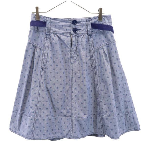 マークバイマークジェイコブス ドット柄 ミニ丈 フレアスカート 4 ブルー MARC BY MARC JACOBS レディース拍卖