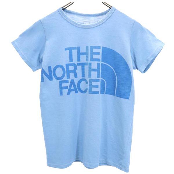 ザノースフェイス NTW11671 ロゴ プリント 半袖 Tシャツ M 青 THE NORTH FACE ショートスリーブ ランニング アウトドア レディース拍卖