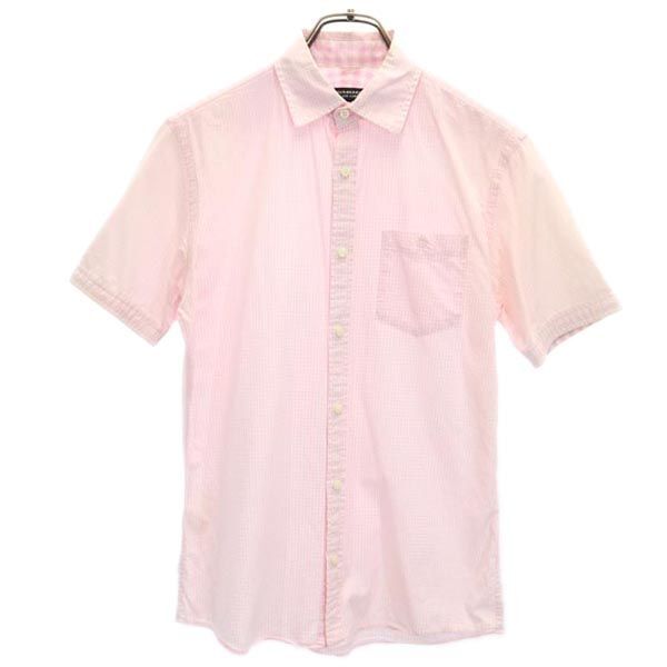 バーバリーブラックレーベル 三陽商会 チェック柄 半袖 シャツ 1 ピンク系 BURBERRY BLACK LABEL メンズ拍卖