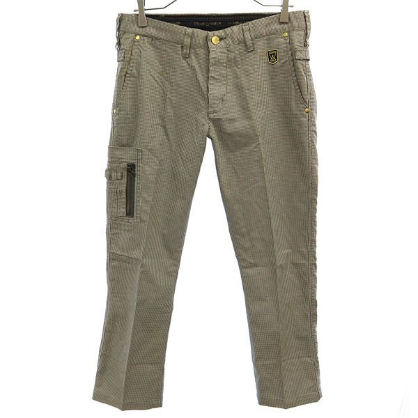 エドウィンゴルフ 千鳥格子 ゴルフ パンツ M ブラック×ホワイト EDWIN GOLF メンズ拍卖