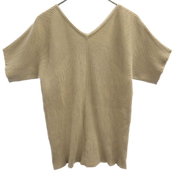 ミラオーウェン 21AW 半袖 デザインリブ ニット O ベージュ系 Mila Owen 09WNT214314 レディース拍卖