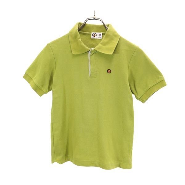 アベイシングエイプ ベイビーマイロ 日本製 ベイビーマイロ 半袖 ポロシャツ XS 黄緑系 A BATHING APE BABY MILO 鹿の子 レディース拍卖